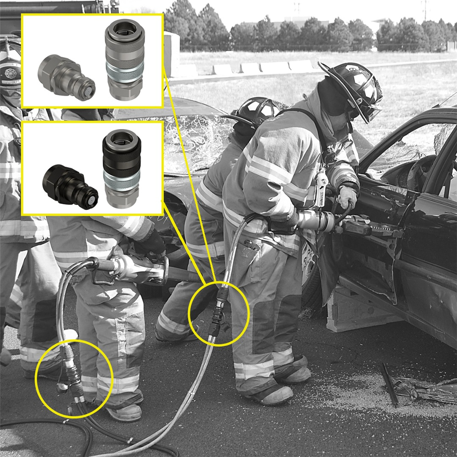 Аварийно-спасательный инструмент - применение быстроразъемных соединений (БРС) Faster