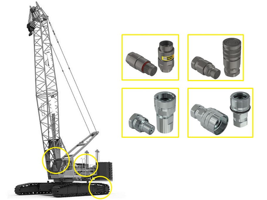 Гусеничные краны - применение быстроразъемных соединений (БРС) Faster